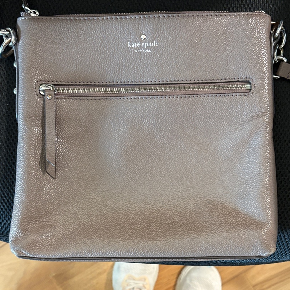 Kate Spade Taupe Leather Messenger Bag